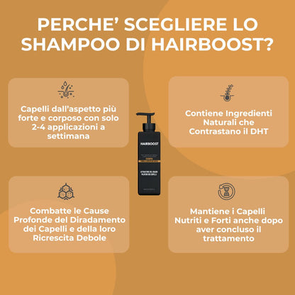 HairBoost - Shampoo Attivatore del Bulbo Pilifero dei Capelli