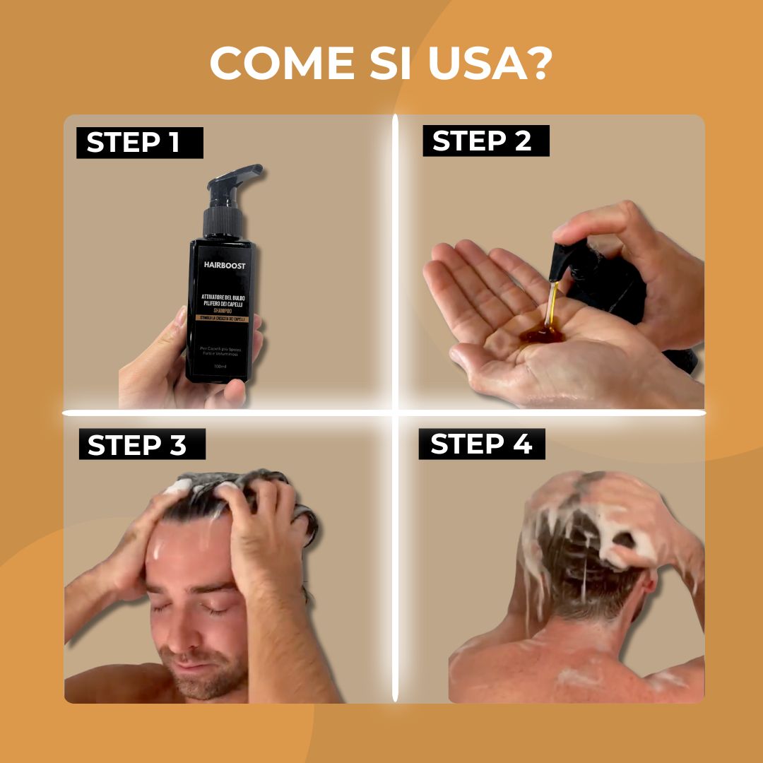 HairBoost - Shampoo Attivatore del Bulbo Pilifero dei Capelli